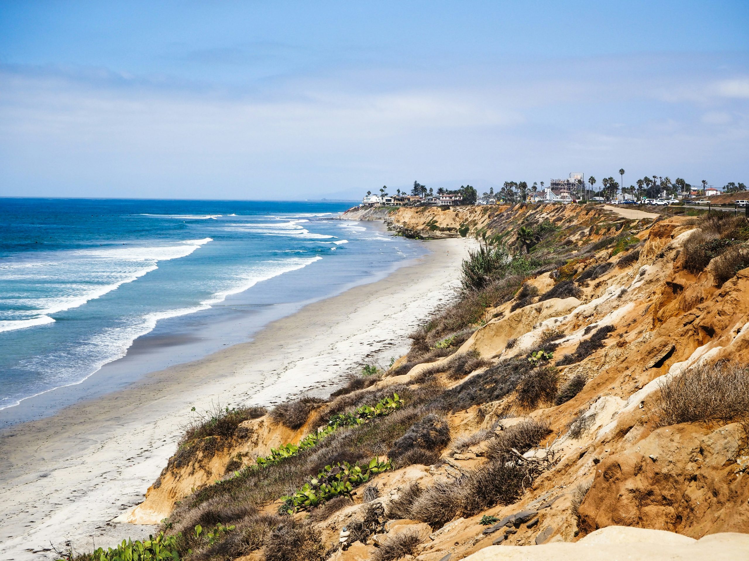 View of coastline in Carlsbad, California